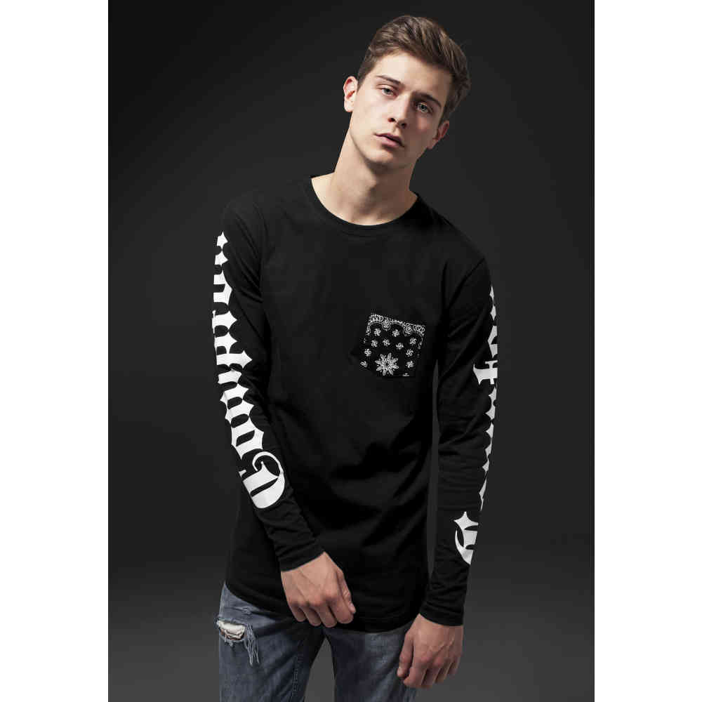 Mister Tee - Compton Pocket Bandana Longsleeve shirt - Black